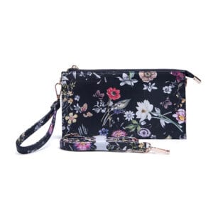 Crossbody Bag with Wristlet Handle-Floral