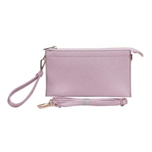 Crossbody Bag with Wristlet Handle-Purple Pink