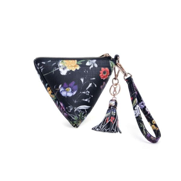 Triangle Wristlet with Tassel-White - Image 6