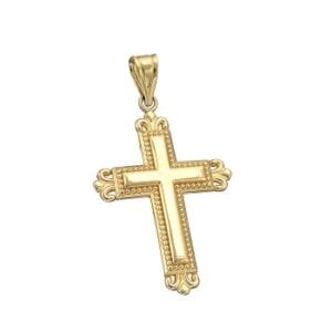 14K Cross with Beading
