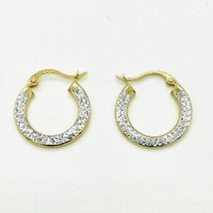 14K Small Sparkle Cut Hoops