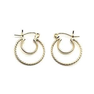 14K Small Double Hoop