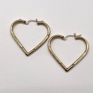 14K Yellow Gold Heart Loops