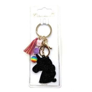Unicorn Key Ring/Handbag Charm-Black