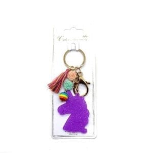 Unicorn Key Ring/Handbag Charm-Purple