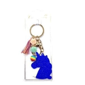 Unicorn Key Ring/Handbag Charm-Blue