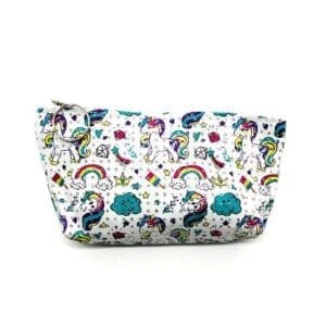 Unicorn Zippered Pouch-White