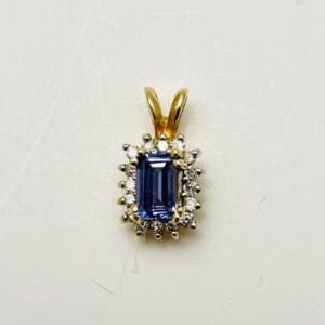 14K Tanzanite Diamond Pendant