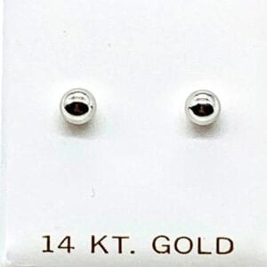 14K White Gold Ball Post 5 mm