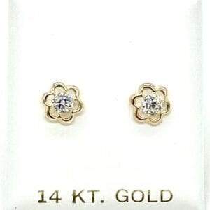 14K Open Flower Screw Post