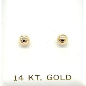 14K Yellow Gold 4mm Ball Screw Post