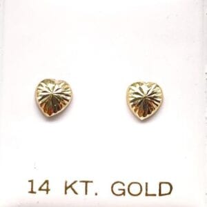 14K Dome Heart Screw Post