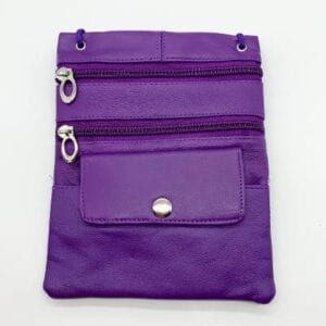 Leather Crossbody Bag-Purple
