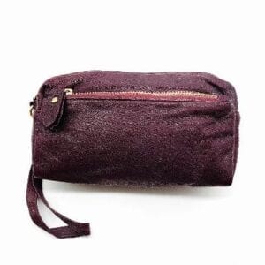 Leather Wristlet/Make-up Case-Burgundy