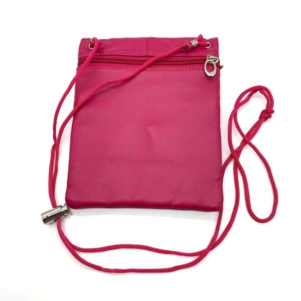 Leather Crossbody Bag-Fuchsia - Image 2