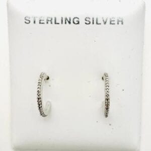 Sterling Silver Half Hoop Diamond Post