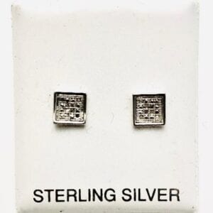 Sterling Silver Diamond Squared Edge Posts