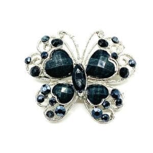 Black Heart Butterfly Brooch