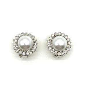 Silver-tone Synthetic Pearl Clip-on Earrings