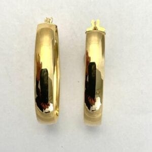 14K Large Shiny Oval Hoops