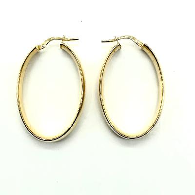14K Large Shiny Oval Hoops - Your Perfect Gifts