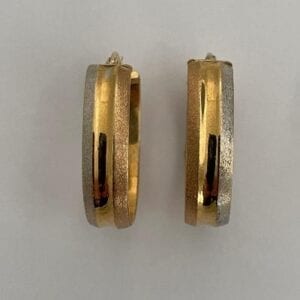 14K Rose/White/Yellow Oval Hoops
