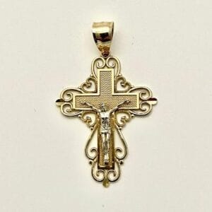 14K Large Yellow Gold Crucifix