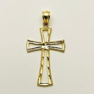 14K Yellow Gold Open Cross