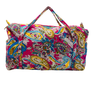Quilted Duffel Bag - Fuchsia Paisley