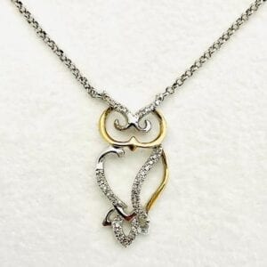 Sterling Silver Diamond Owl Necklace