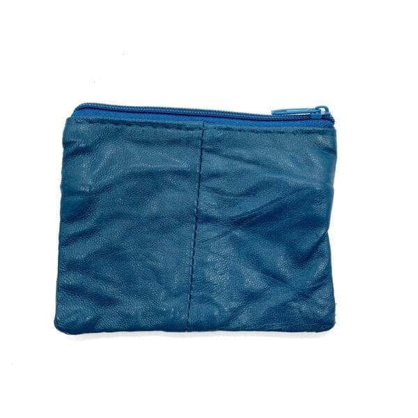 Leather Coin Purse - Blue - Image 2
