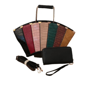 Multi-Colored Fan Handbag - 2 in 1