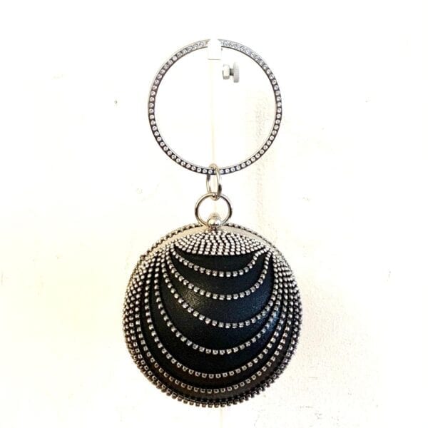 Rhinestone Disco Ball Evening Bag - Silver - Image 6