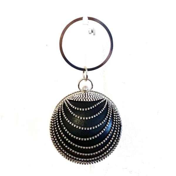 Rhinestone Disco Ball Evening Bag - Black - Image 2