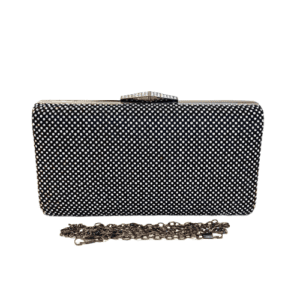 Rhinestone Clutch Evening Bag - Black