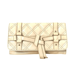 Faux Leather Envelope Clutch - Cream