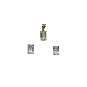 14K Yellow Gold Aquamarine Set
