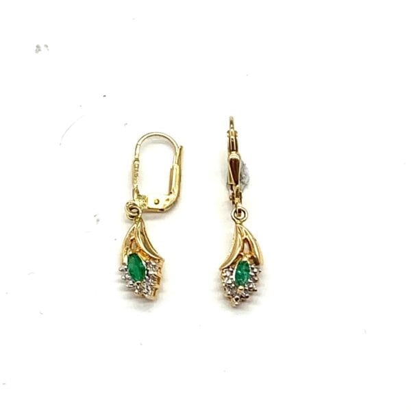 14K Yellow Gold Emerald and Diamond Set - Image 2