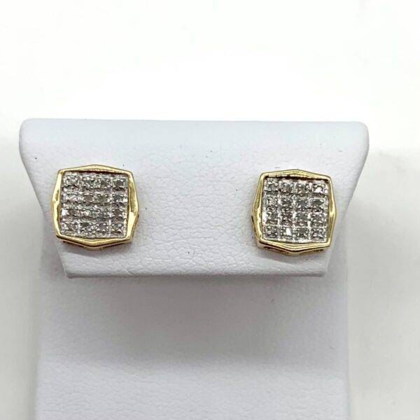 14K Yellow Gold Diamond Posts