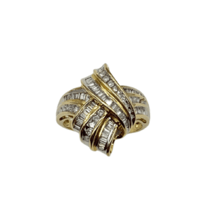 14K Yellow Gold Diamond Baguette Ring