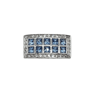 14K White Gold Synthetic Blue Topaz Ring